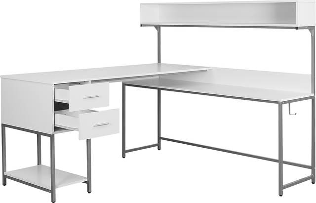 Lamlou White L-Shaped Storage Desk - Thumbnail - Image 6