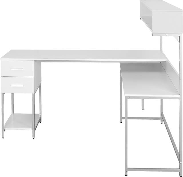 Lamlou White L-Shaped Storage Desk - Thumbnail - Image 7