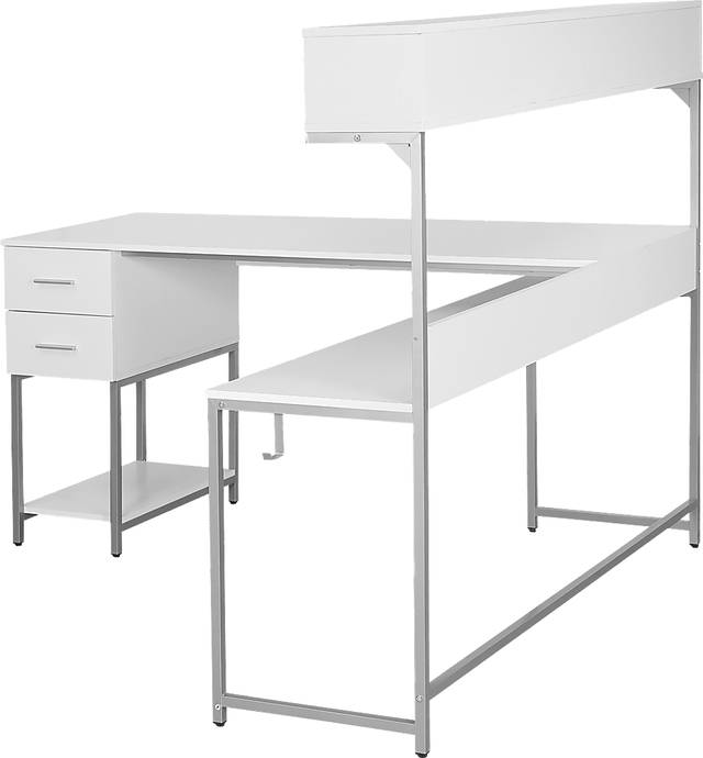 Lamlou White L-Shaped Storage Desk - Thumbnail - Image 9