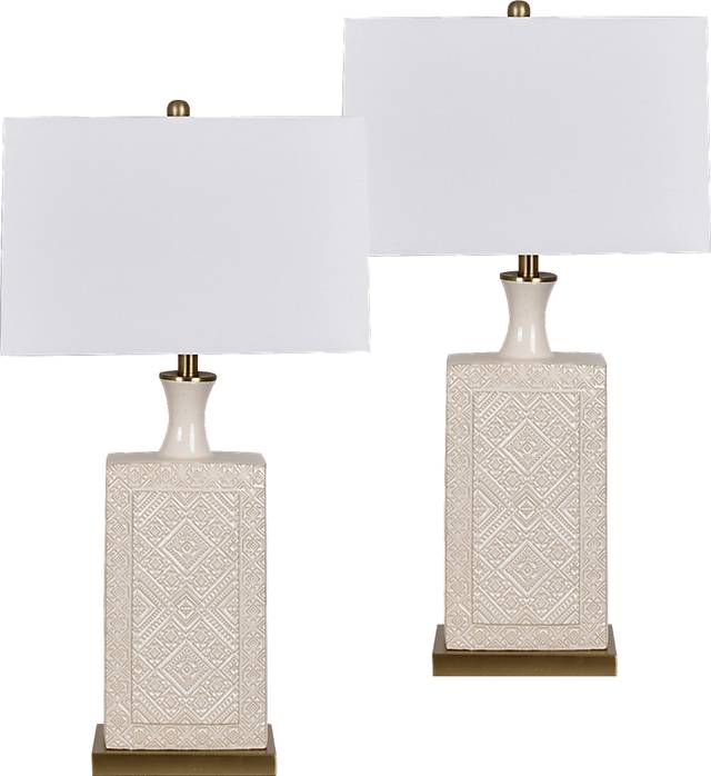 Lammermoor Beige Lamp, Set of 2 - Thumbnail - Image 1