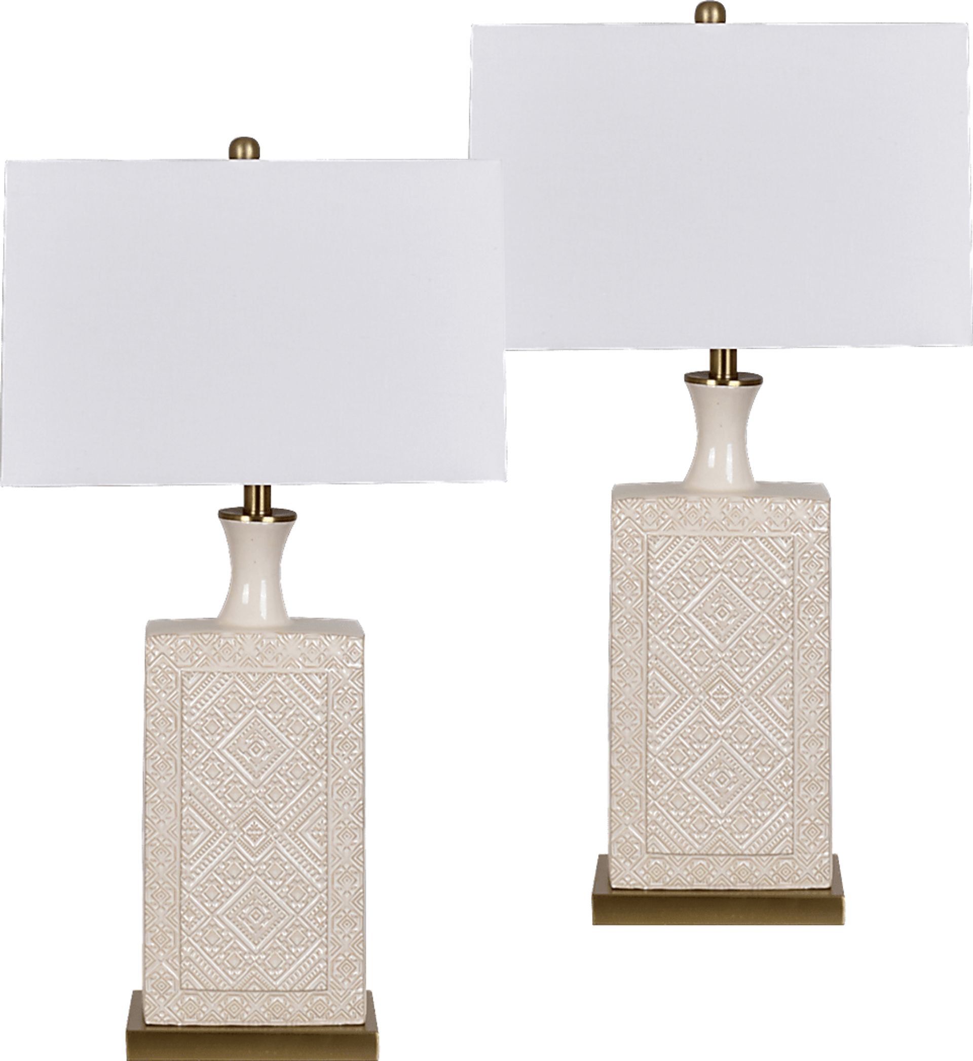 Lammermoor Beige Lamp, Set of 2 - Image 1