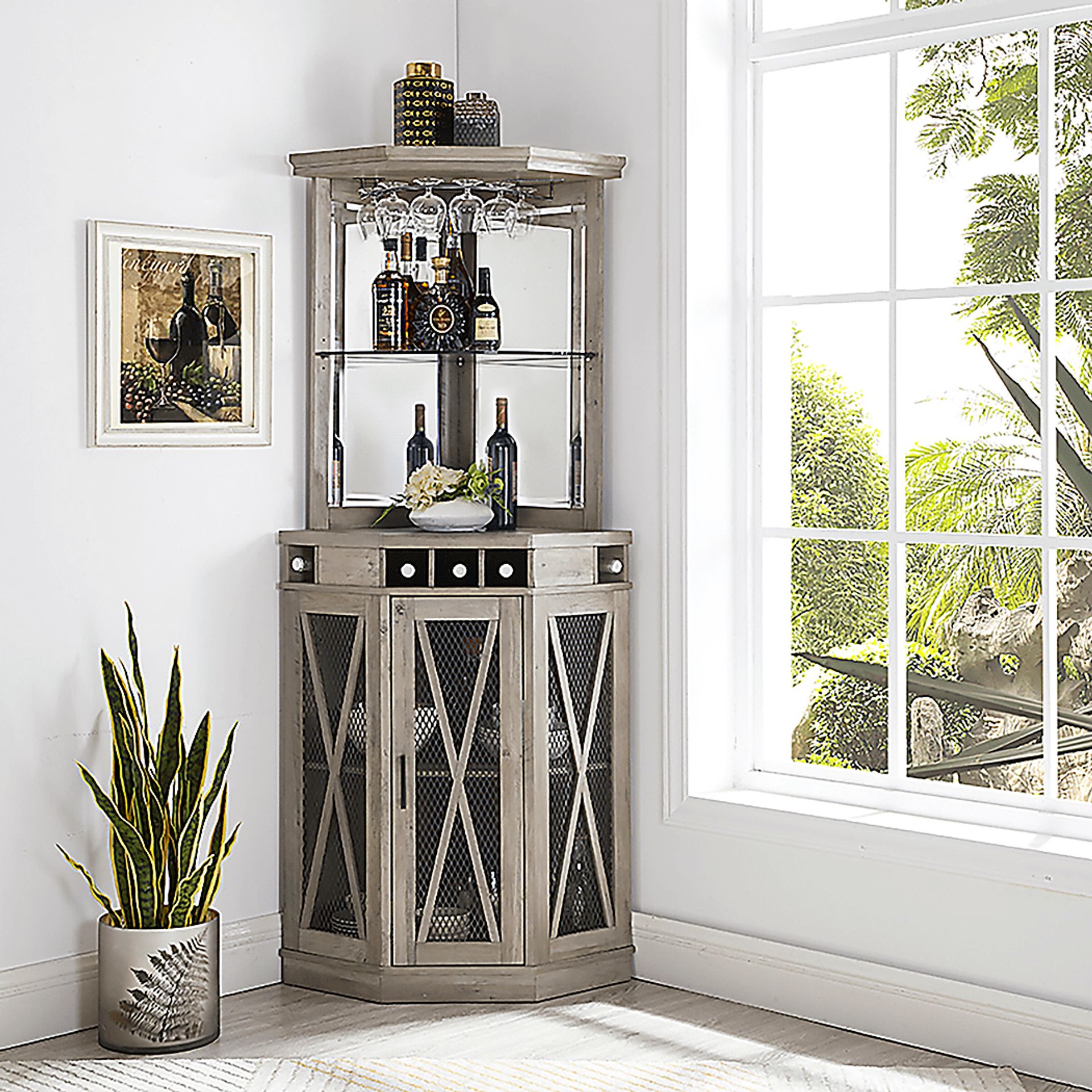 Lamon Gray Bar Cabinet - Image 11