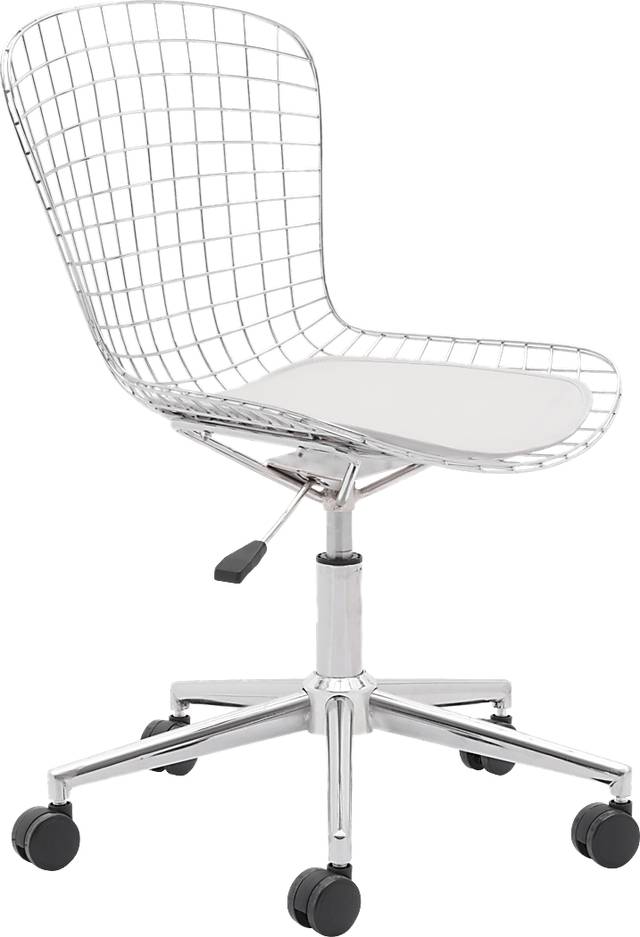 Lamoni White Desk Chair - Thumbnail - Image 1