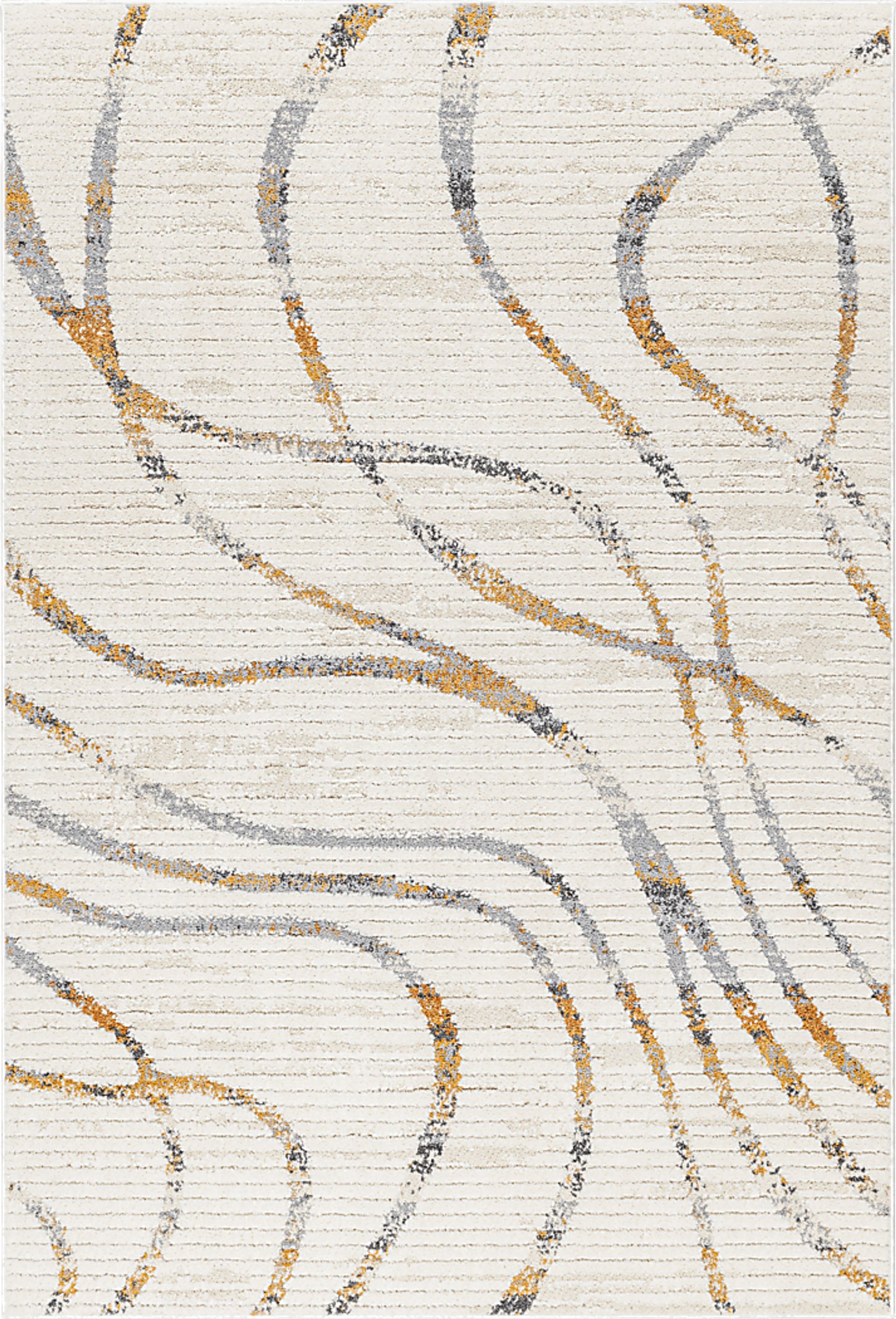 Lamruen Cream 5'3 x 7' Area Rug - Image 1