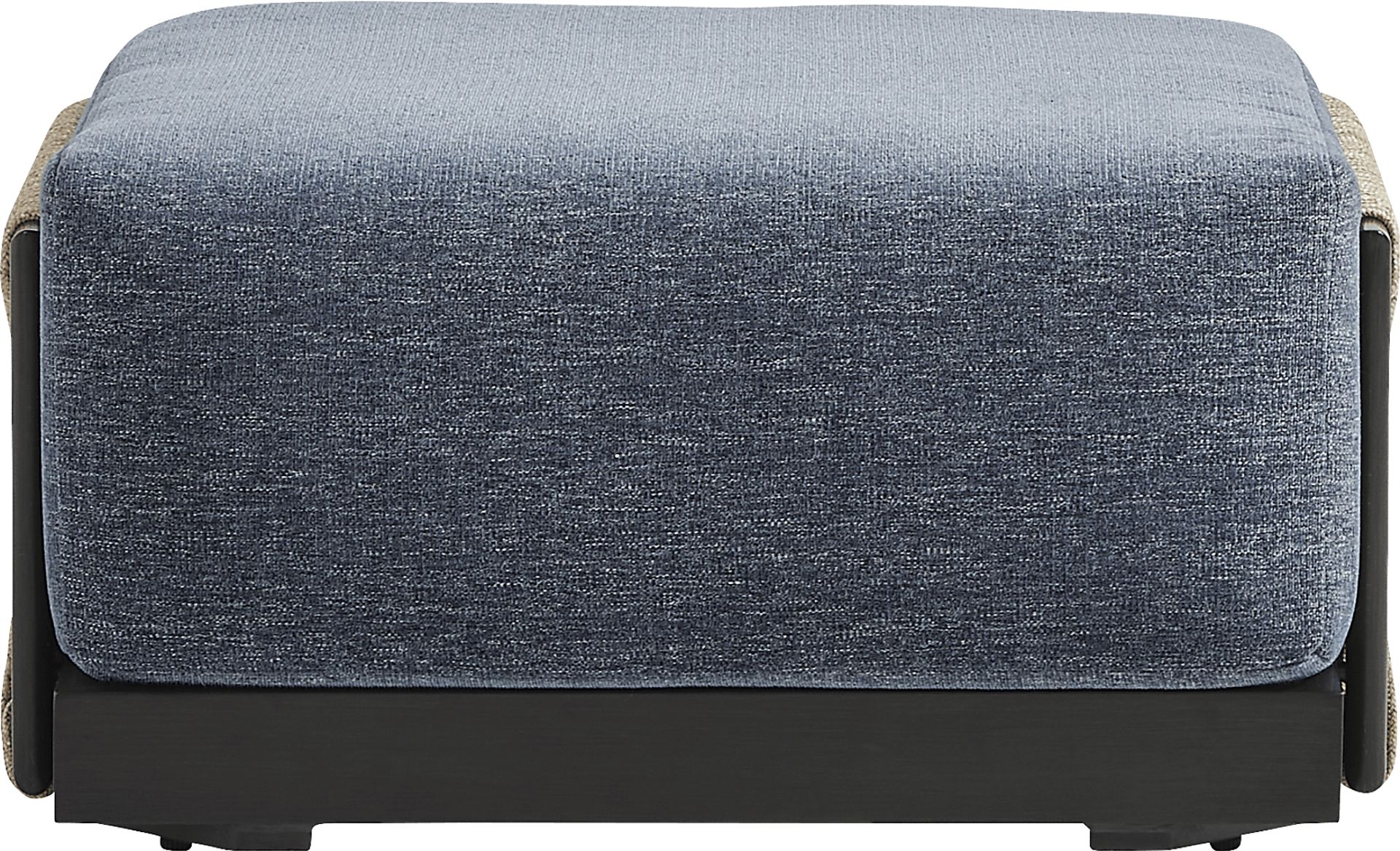 Lanai Black Outdoor Ottoman with Mineral Cushion - Image 2