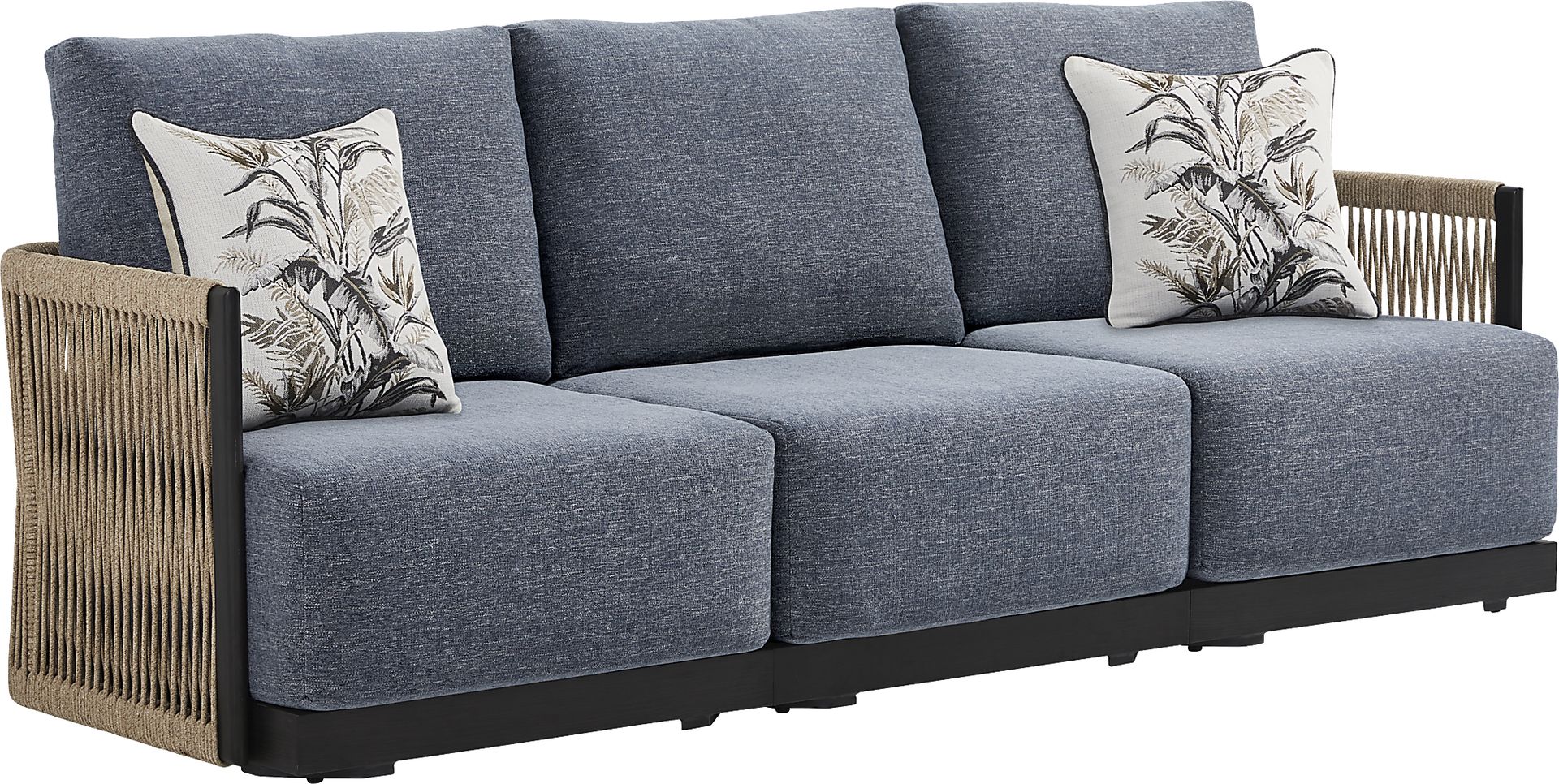 Lanai Black Outdoor Sofa with Mineral Cushions - Image 2