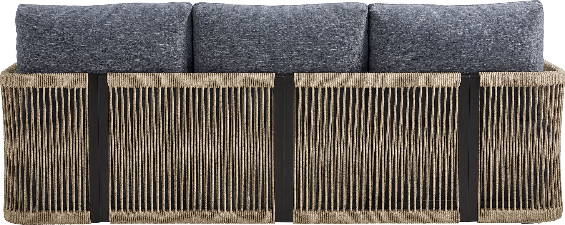 Lanai Black Outdoor Sofa with Mineral Cushions - Image 3