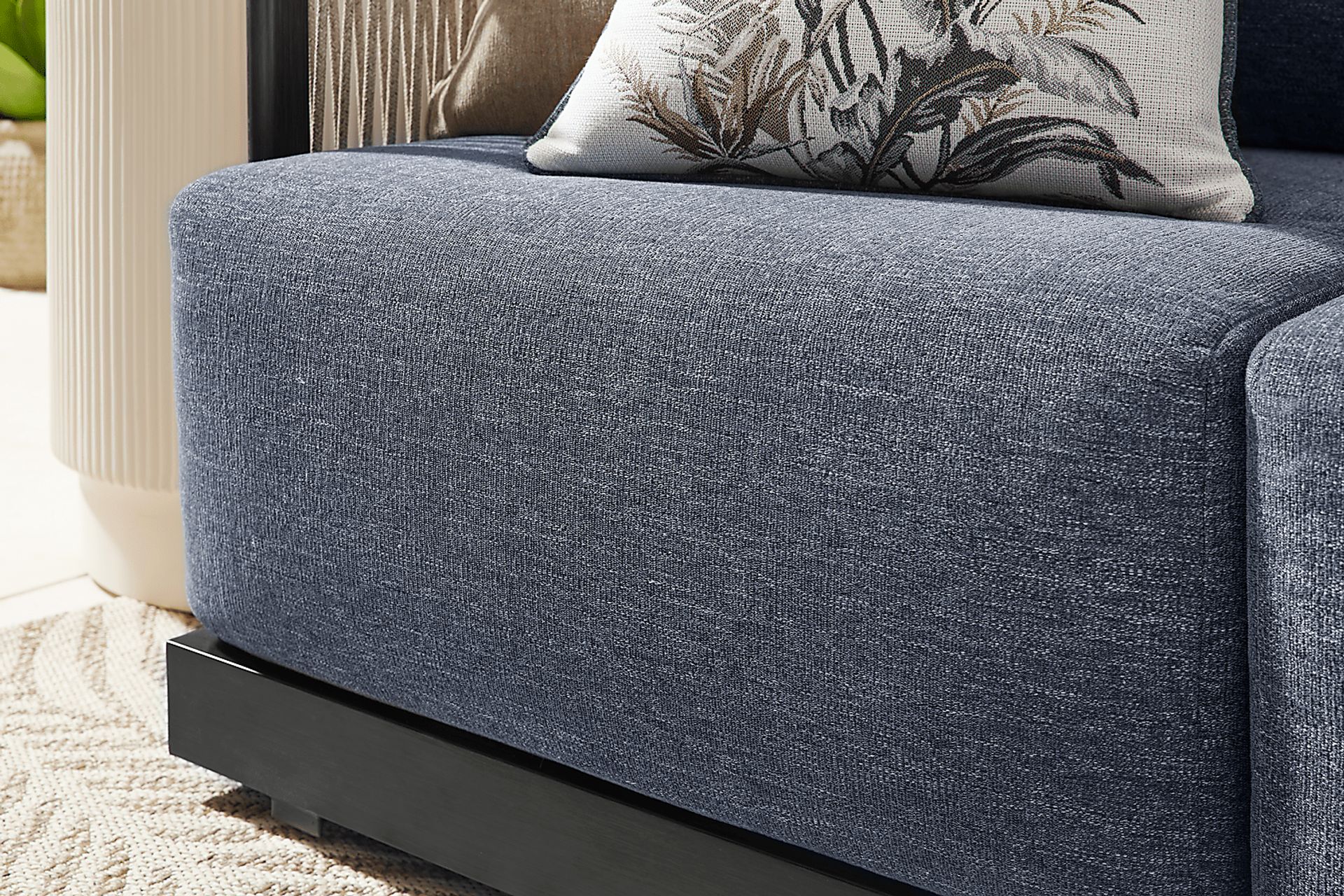 Lanai Black Outdoor Sofa with Mineral Cushions - Image 5