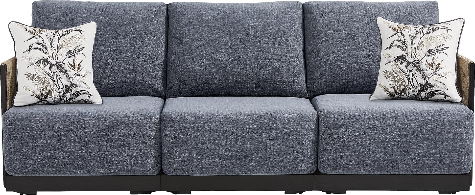 Lanai Black Outdoor Sofa with Mineral Cushions