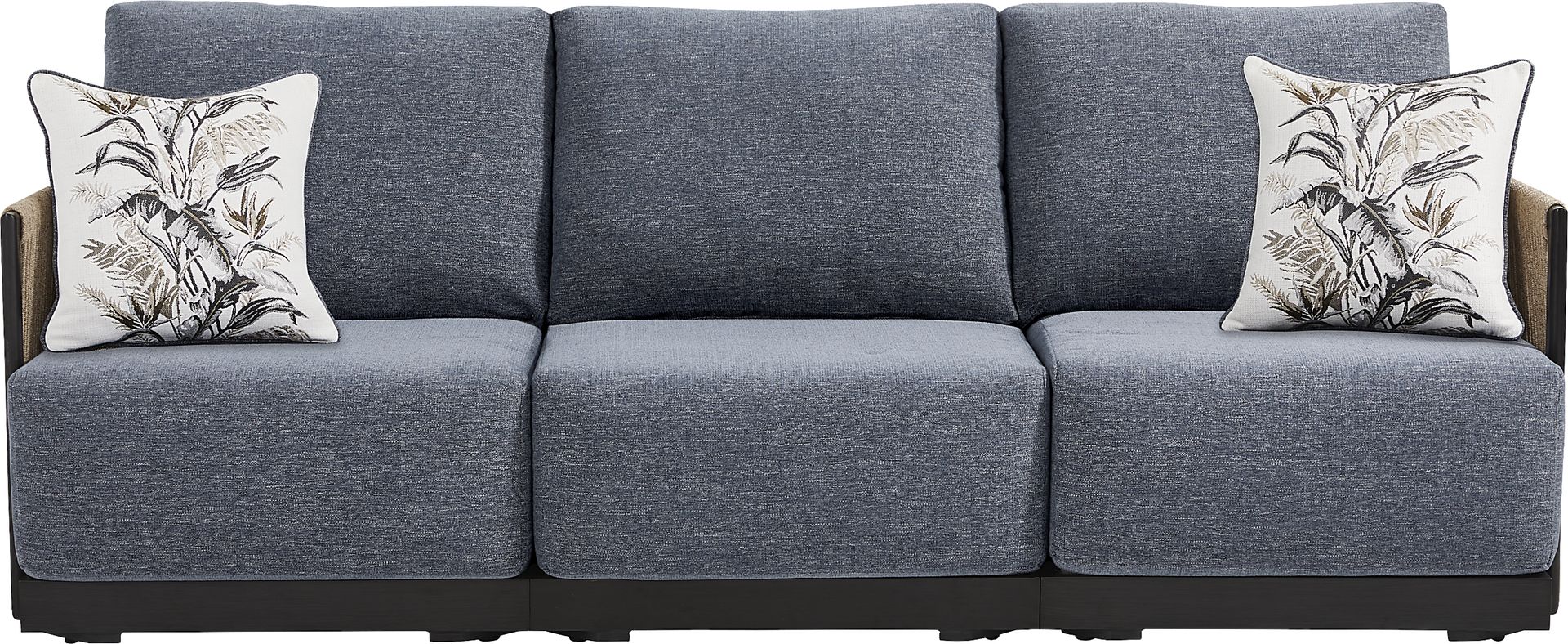 Lanai Black Outdoor Sofa with Mineral Cushions - Image 1