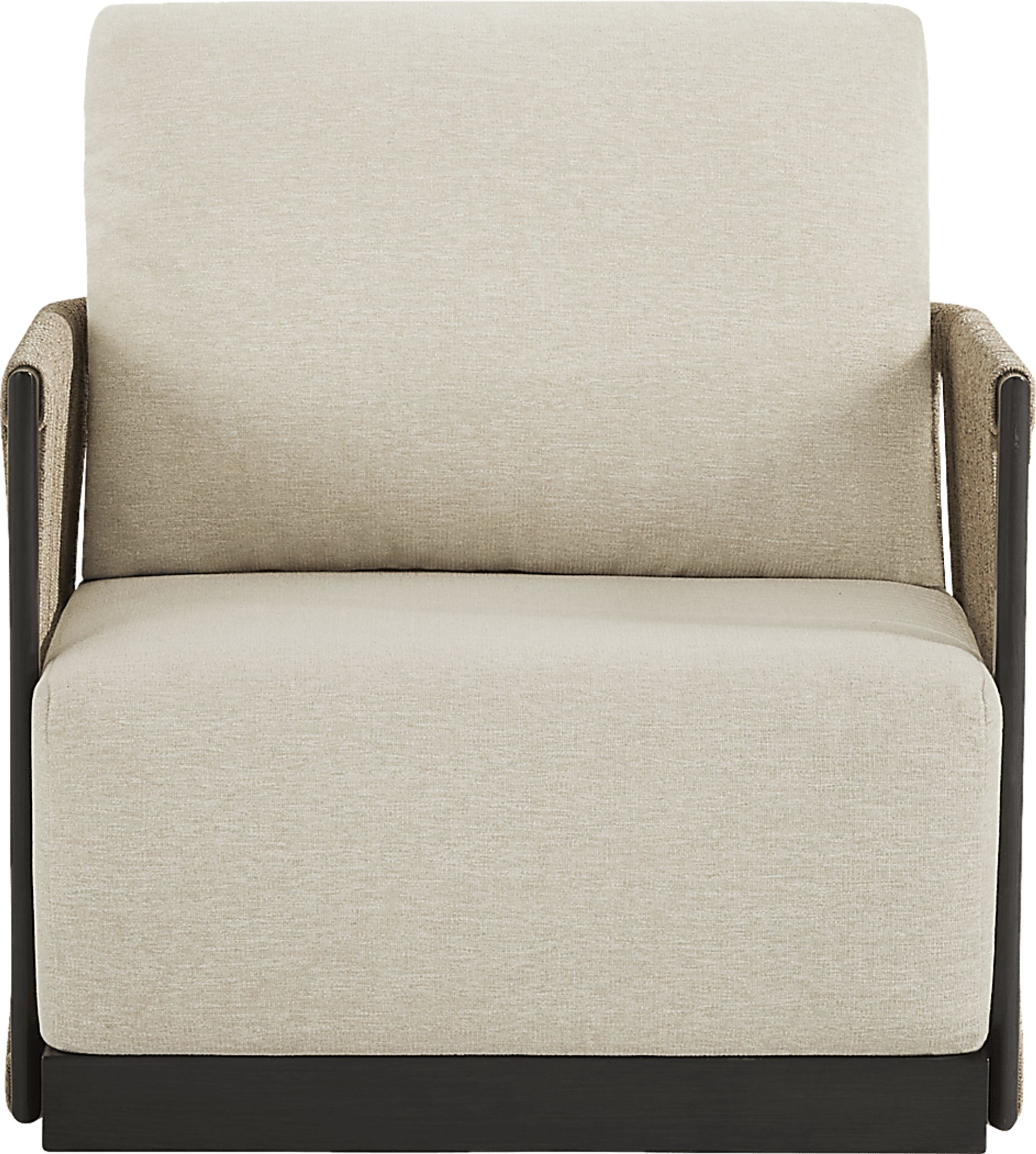 Lanai Black Outdoor Swivel Chair with Cream Cushions - Image 2