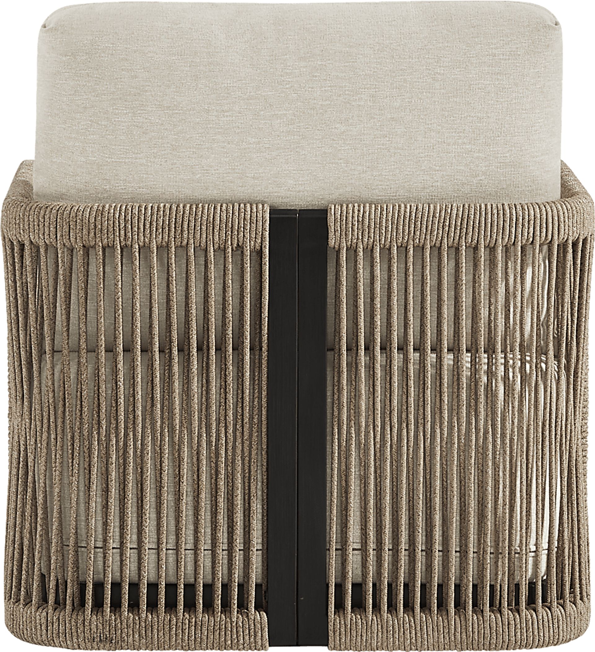 Lanai Black Outdoor Swivel Chair with Cream Cushions - Image 3