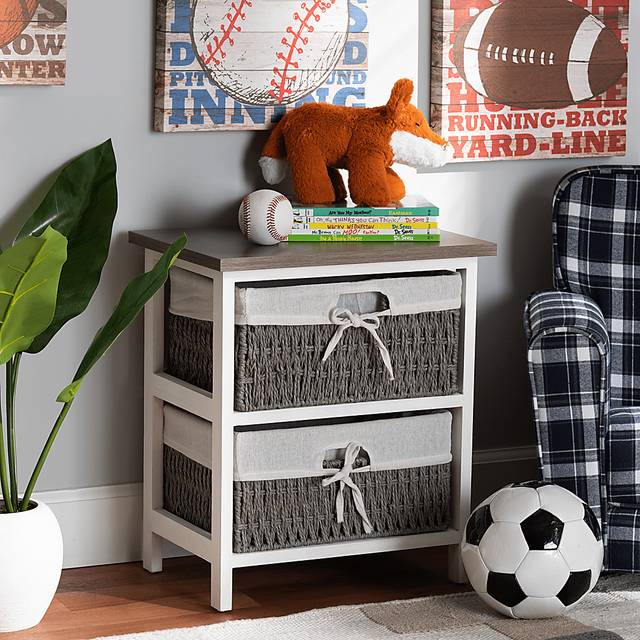 Lancashire White 2 Basket Storage Unit - Thumbnail - Image 2
