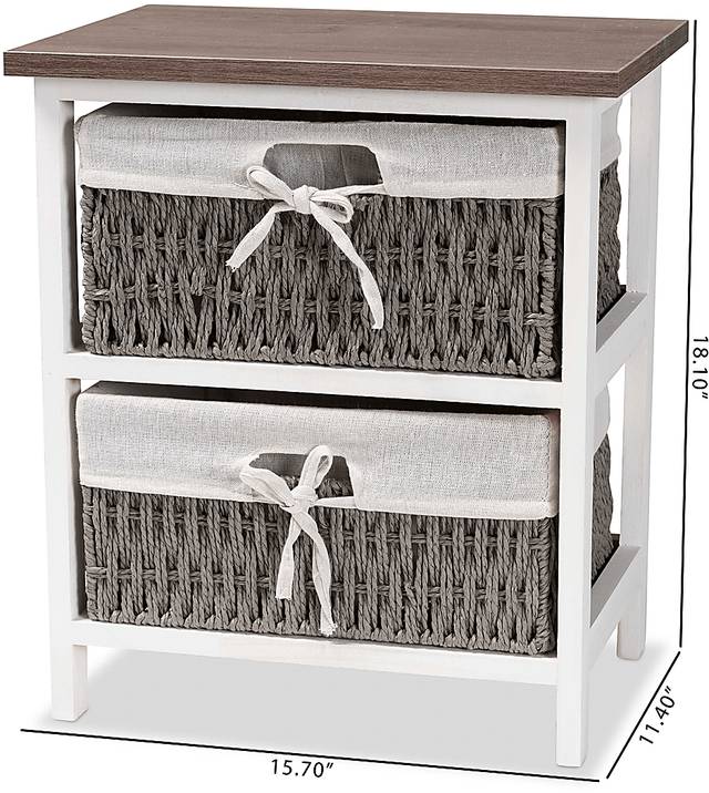 Lancashire White 2 Basket Storage Unit - Thumbnail - Image 9