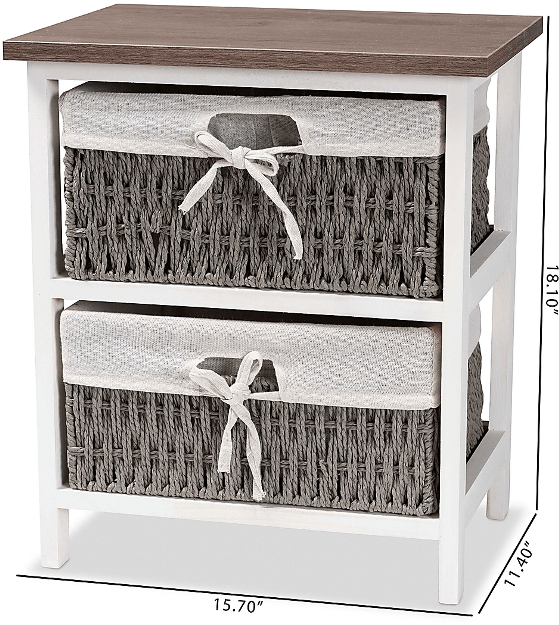 Lancashire White 2 Basket Storage Unit - Image 9