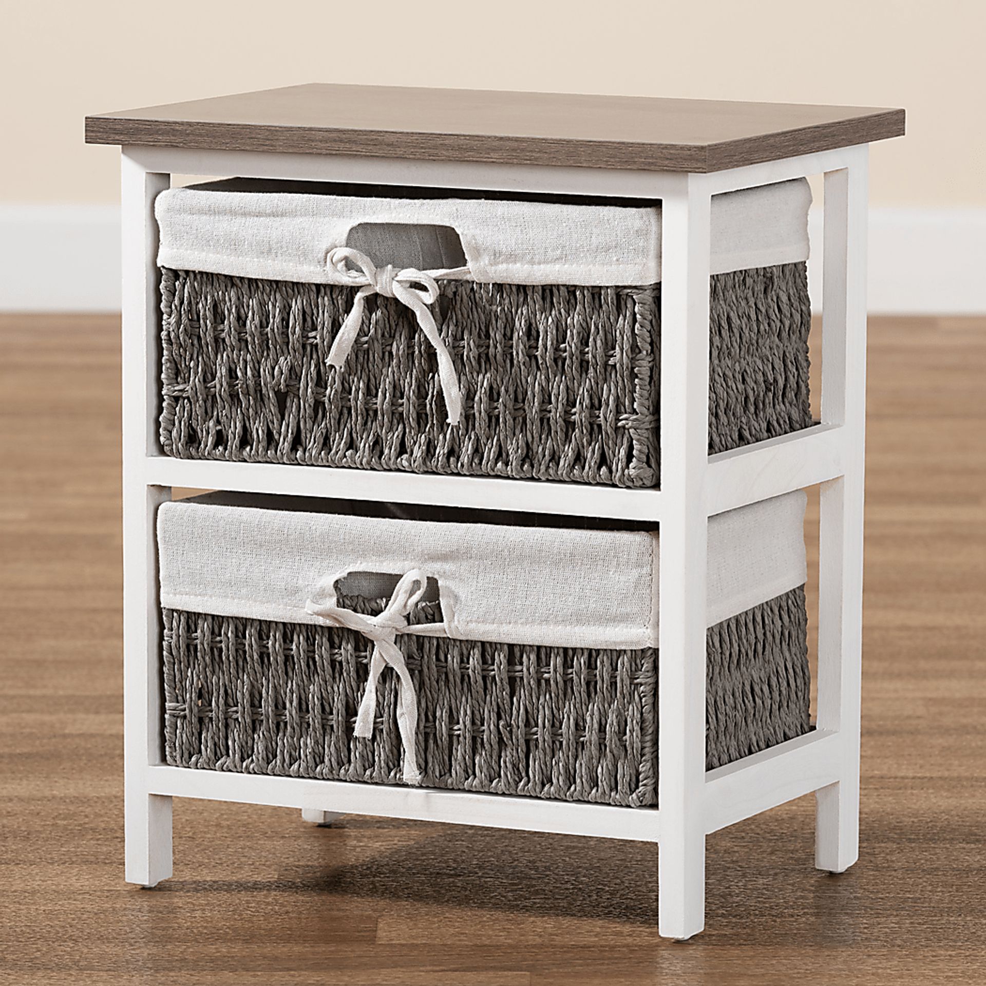 Lancashire White 2 Basket Storage Unit - Image 10