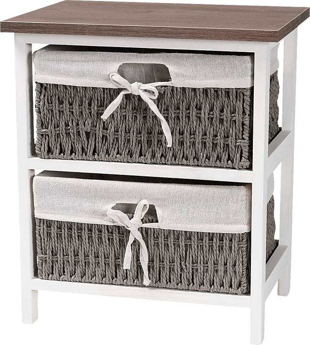 Lancashire White 2 Basket Storage Unit - Thumbnail - Image 1