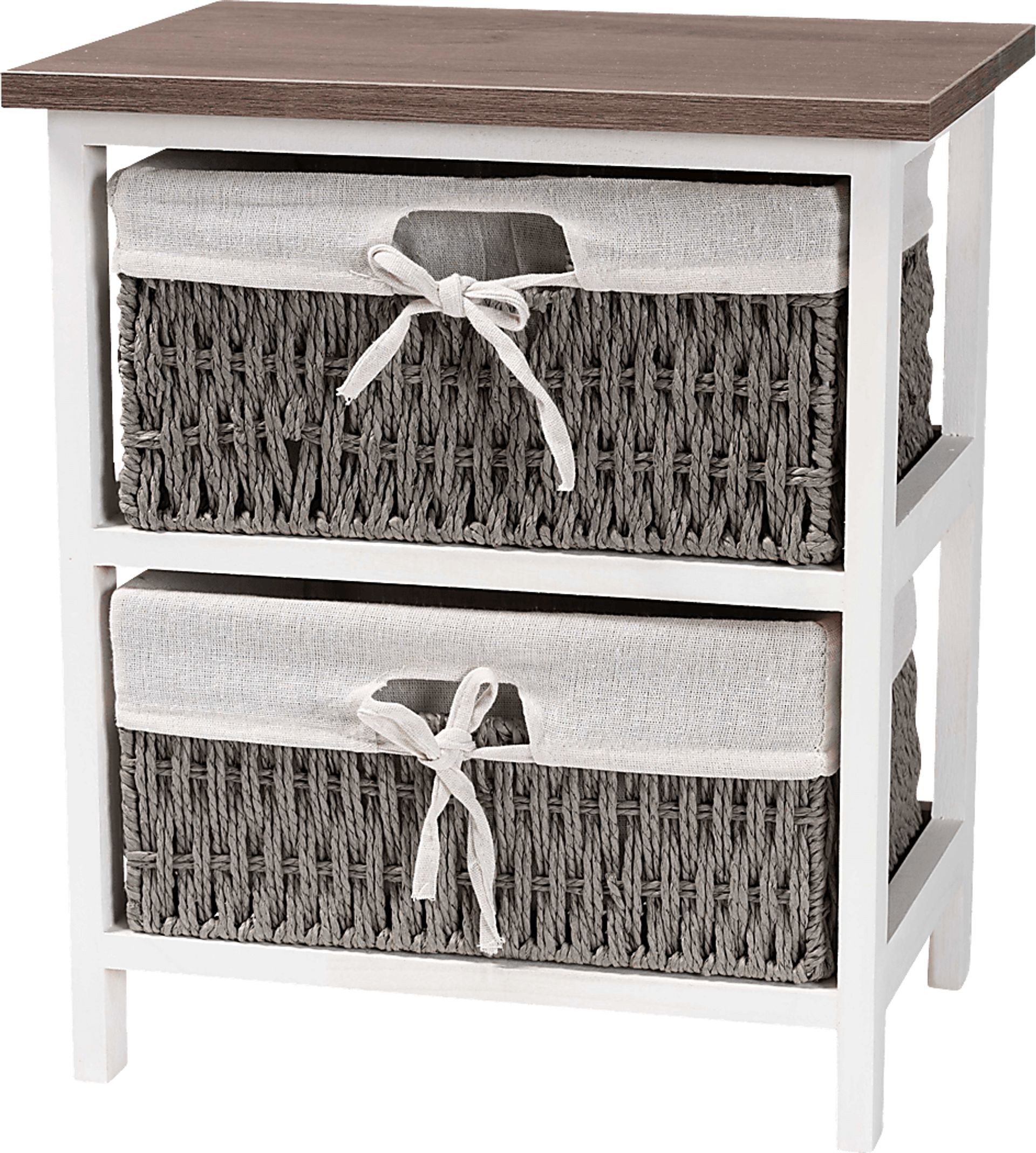 Lancashire White 2 Basket Storage Unit - Image 1