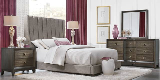 Landmark Court Brown 7 Pc Queen Upholstered Bedroom - Thumbnail - Image 1