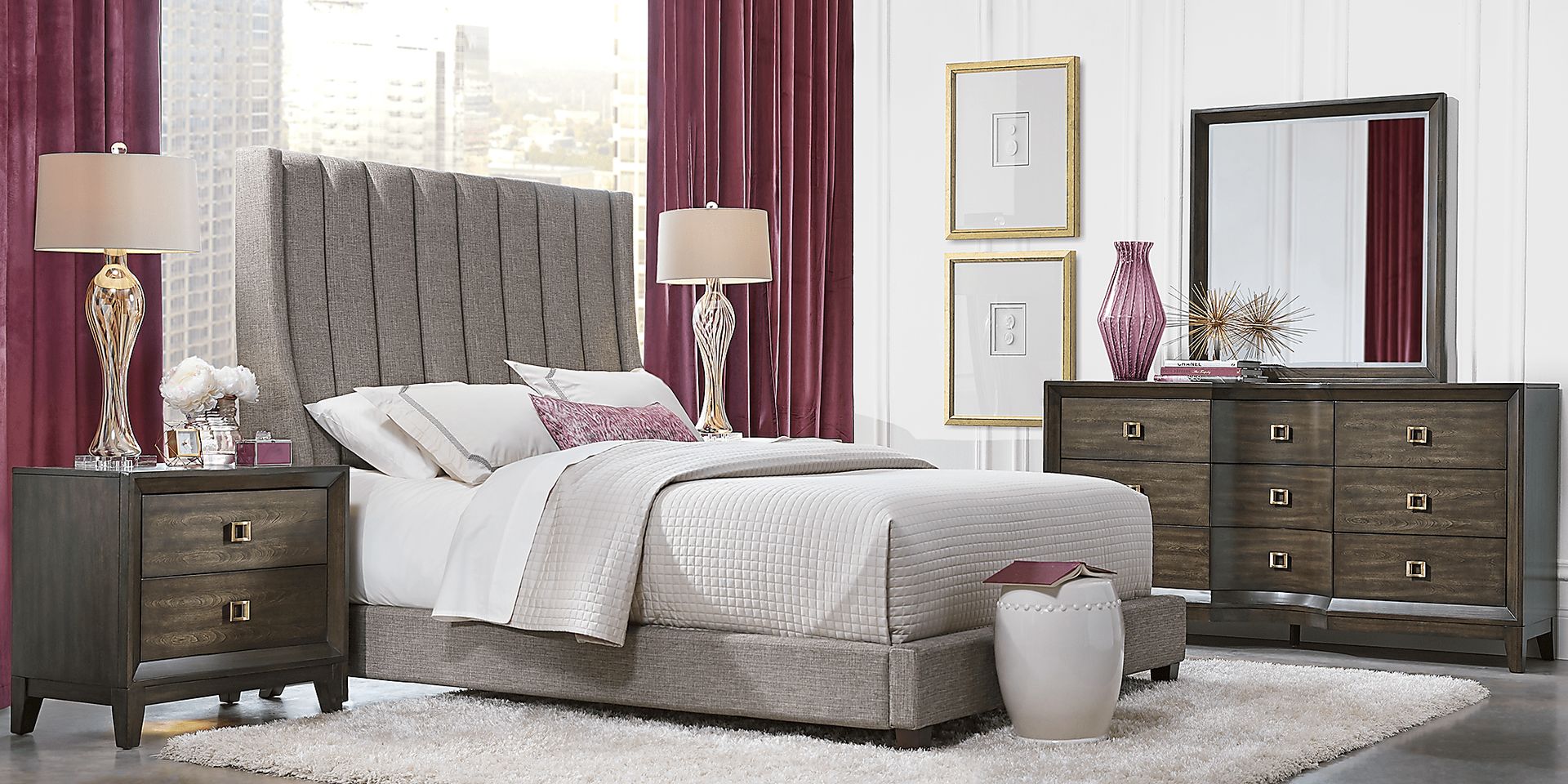 Landmark Court Brown 7 Pc Queen Upholstered Bedroom - Image 1