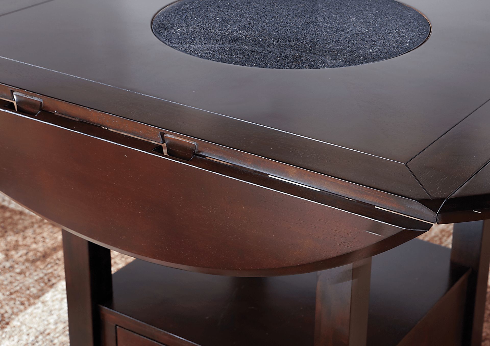 Landon Chocolate Round Counter Height Dining Table - Image 3