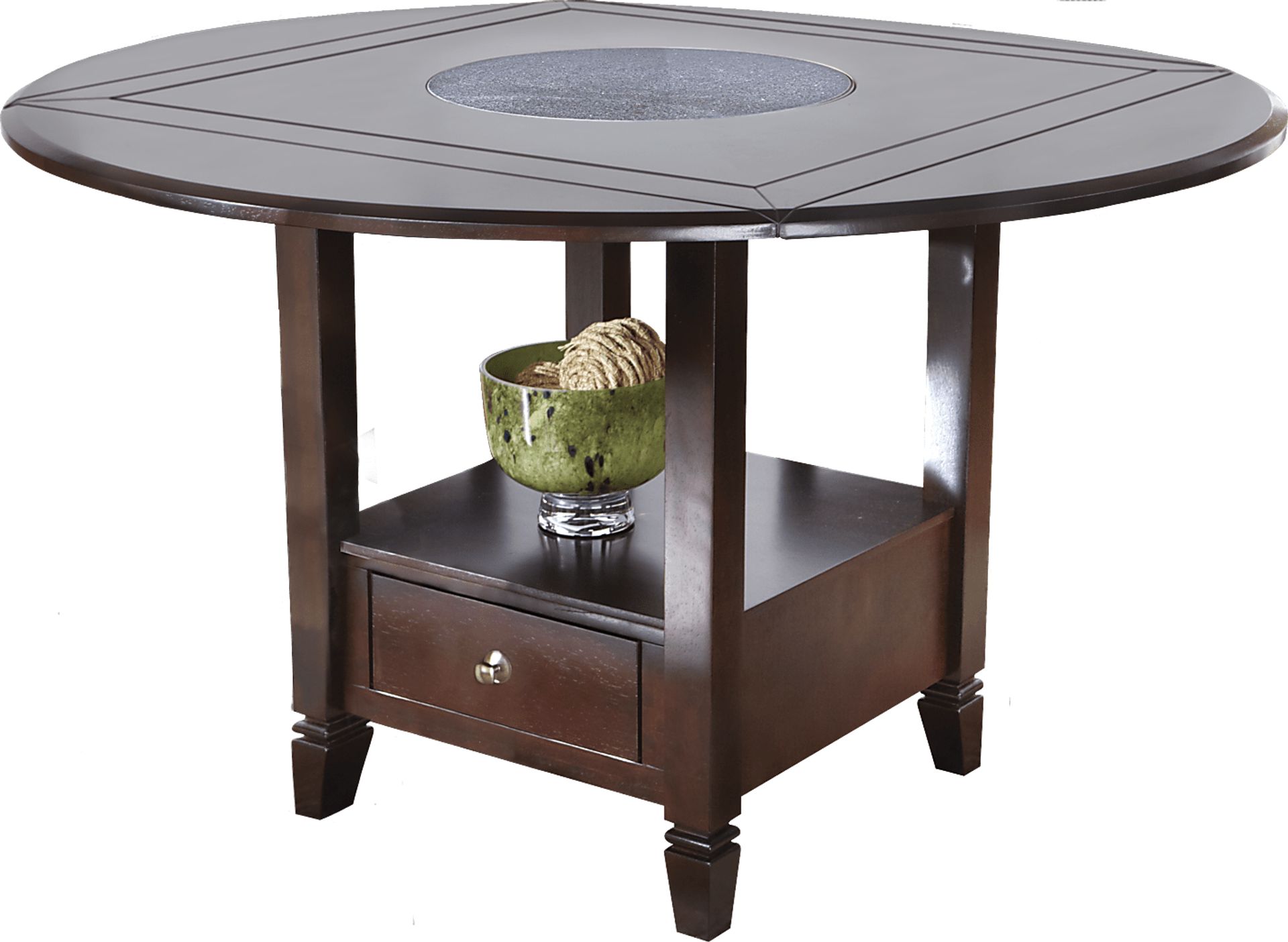 Landon Chocolate Round Counter Height Dining Table - Image 1