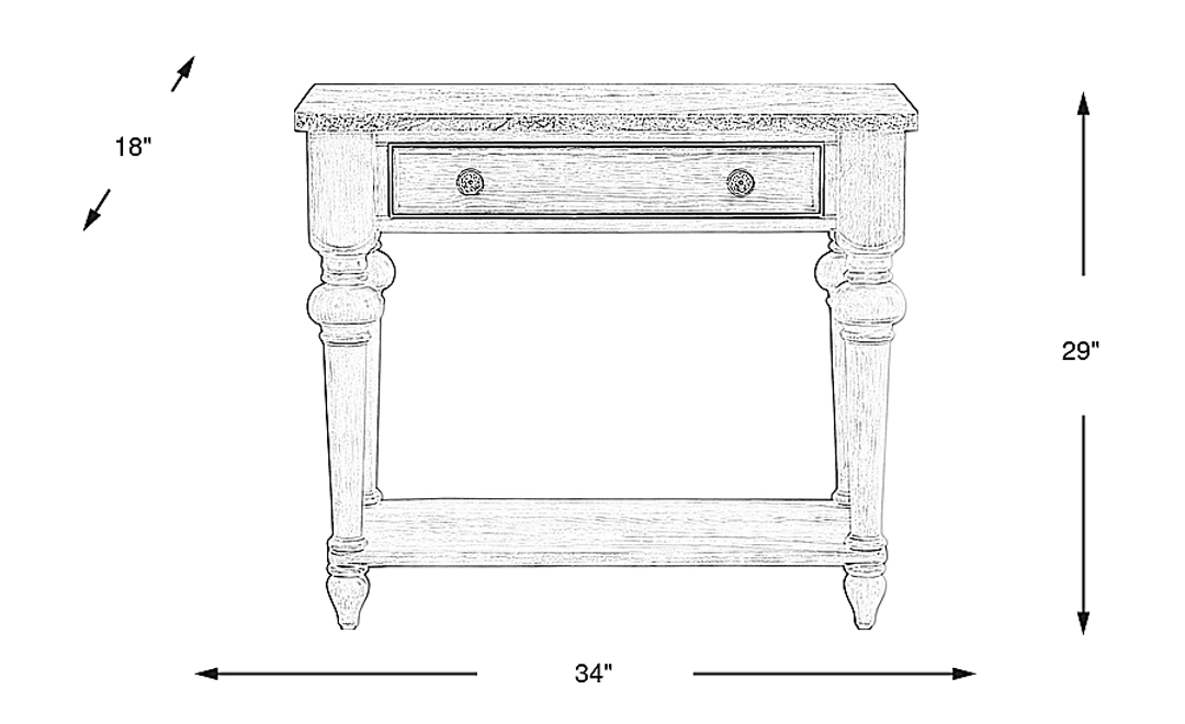 Landon Creek White 1 Drawer Leg Nightstand
