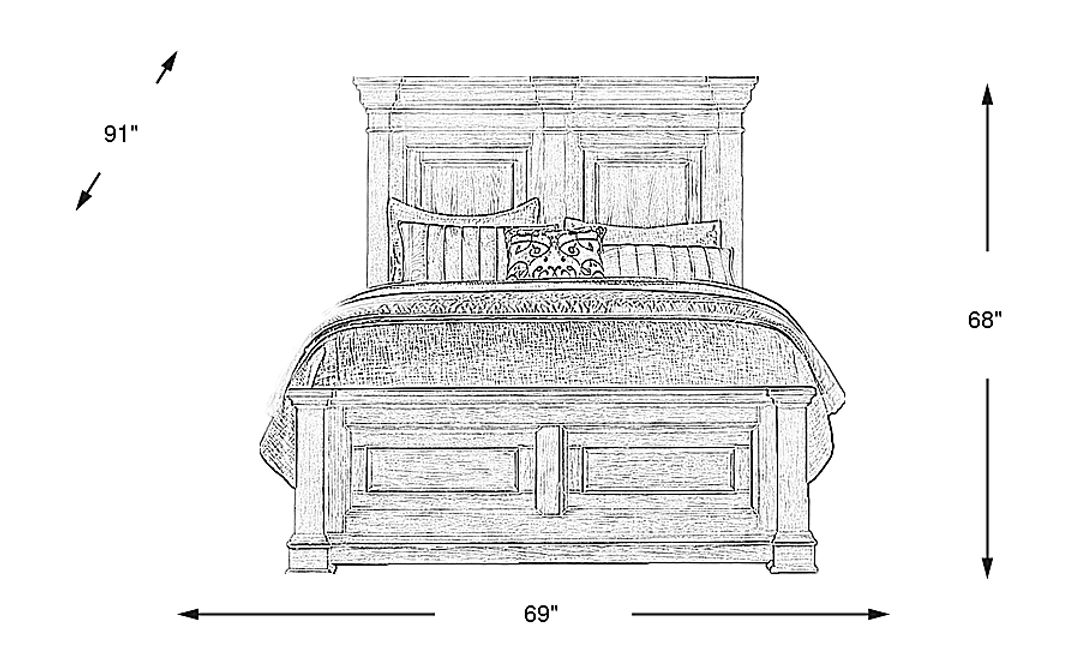 Landon Creek White 3 Pc Queen Panel Bed