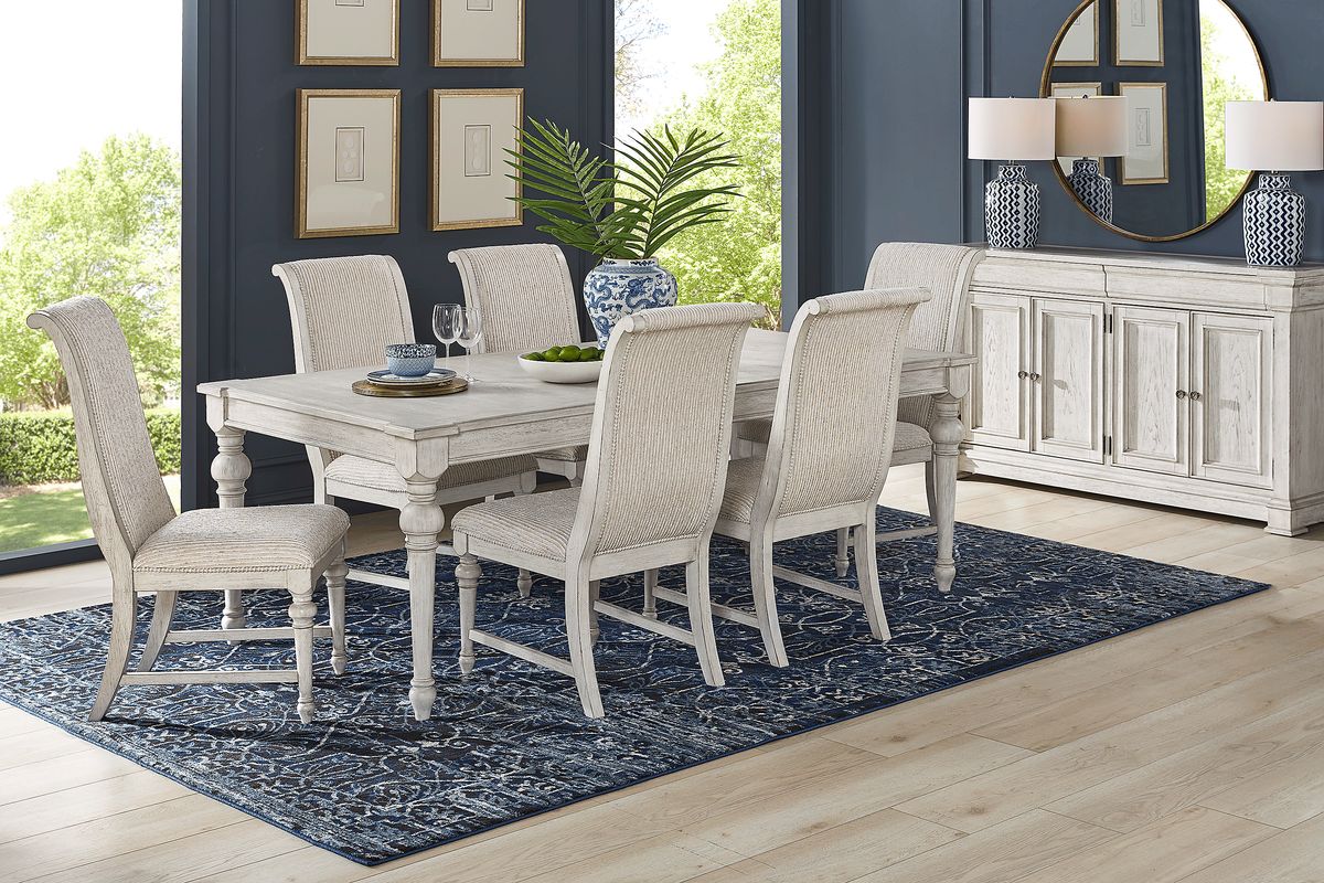 Landon Creek 8 Pc White Colors,White Dining Room Set With Dining Table, Side Chair, Server ...