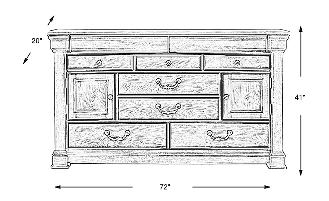 Landon Creek White Dresser