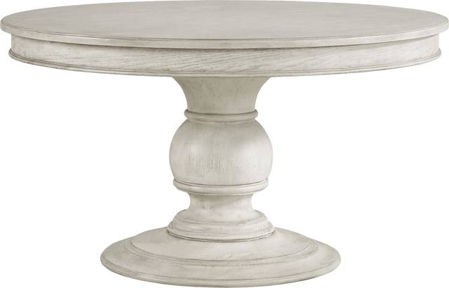 Landon Creek White 8 Pc Round Dining Room with Upholstered Side Chairs - Thumbnail - Image 2