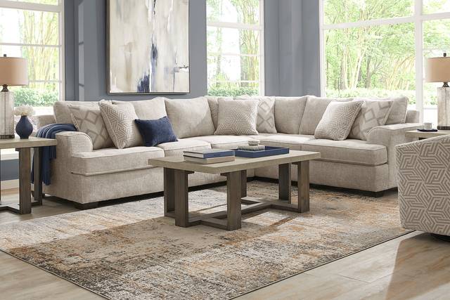 Landon Hills Cream 6 Pc Sectional Living Room - Thumbnail - Image 1