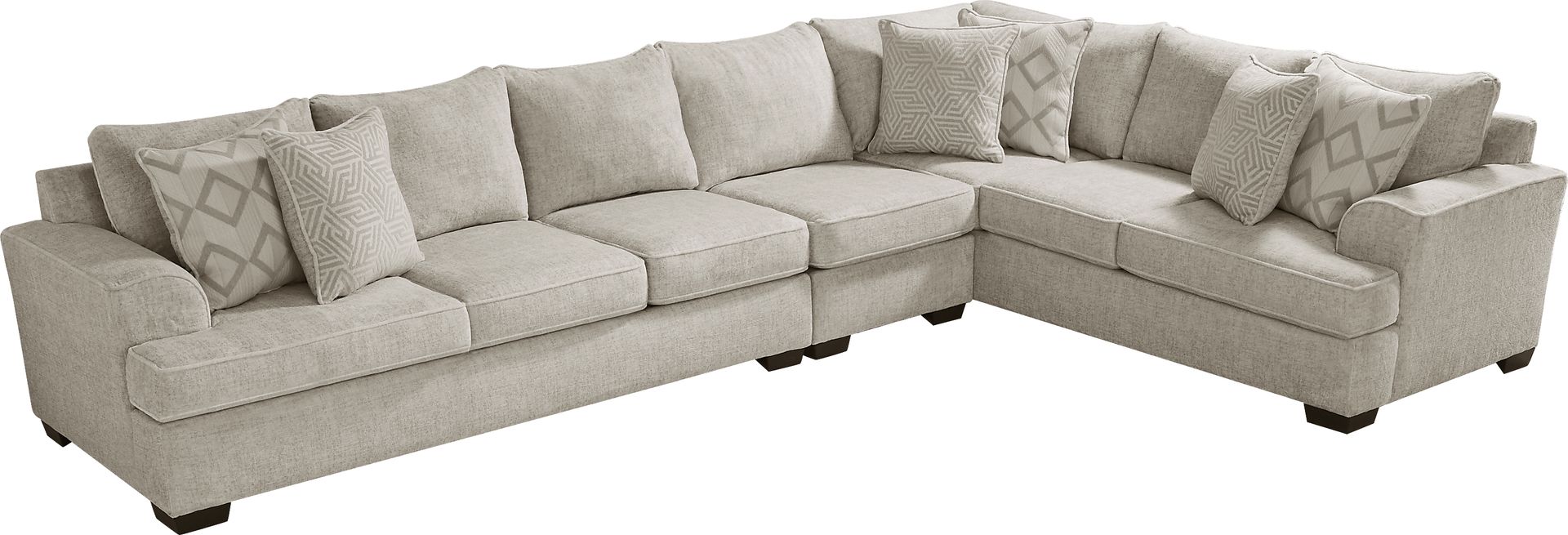 Landon Hills Woven Cream 3 Pc Sectional - Image 3