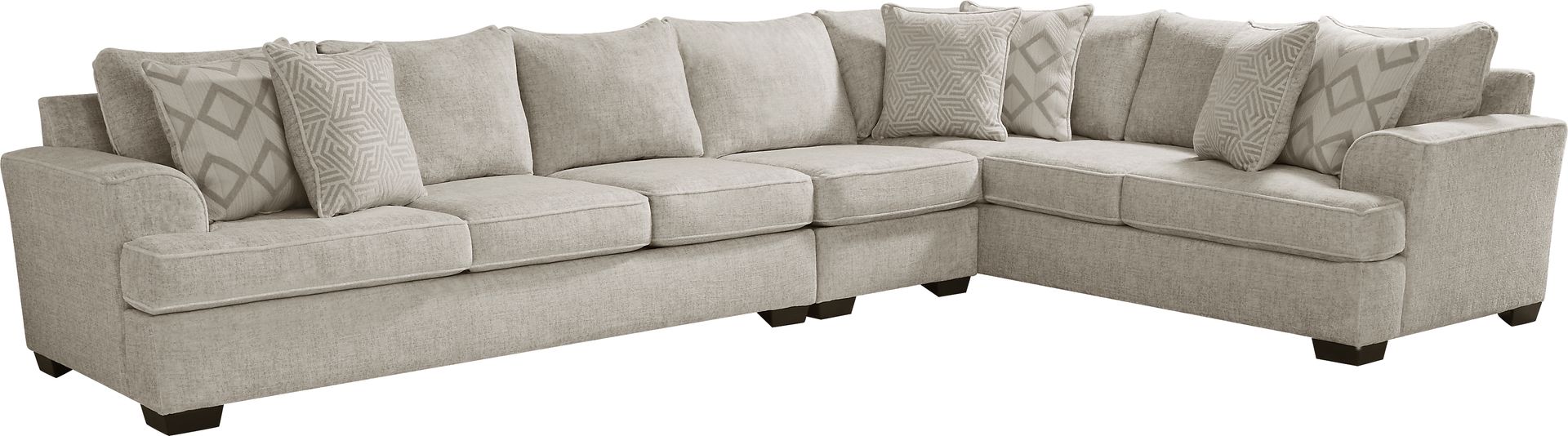 Landon Hills Woven Cream 3 Pc Sectional - Image 1