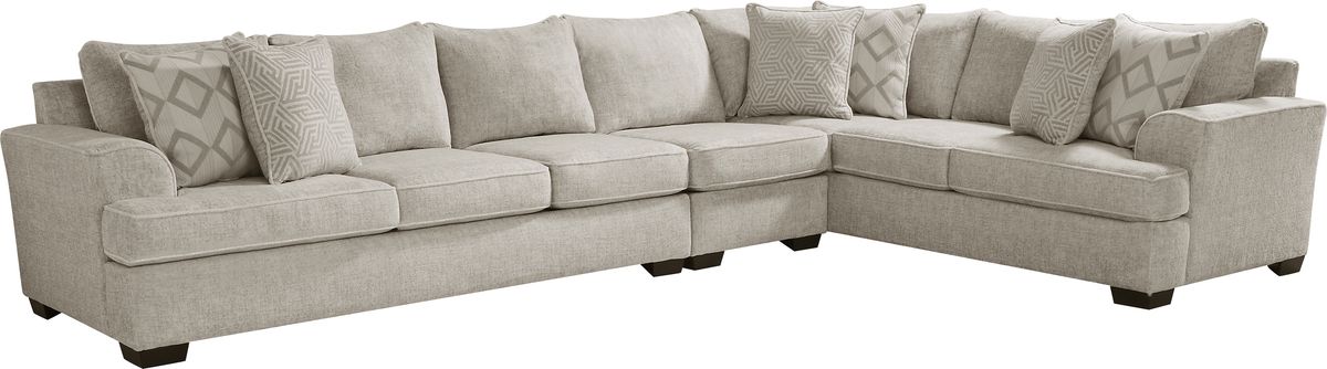 Landon Hills 7 Pc Cream Beige Polyester Fabric Living Room Set With ...