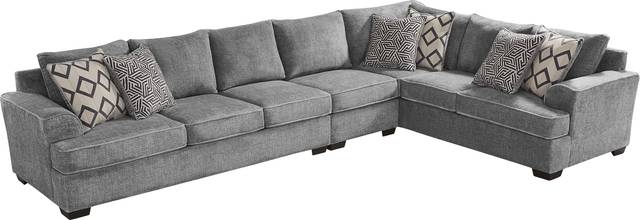 Landon Hills Woven Gray 3 Pc Sectional - Thumbnail - Image 1
