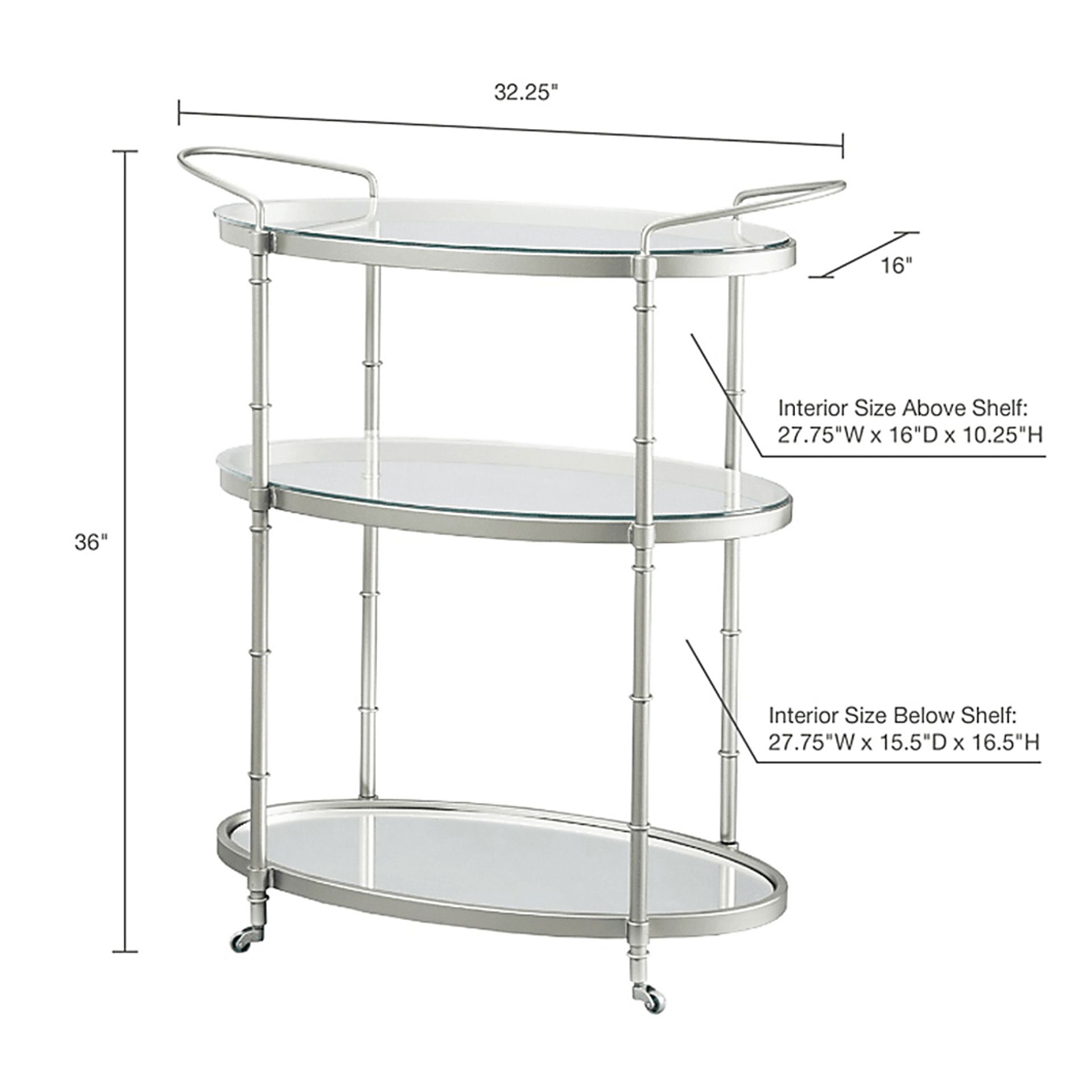 Landrum Silver Bar Cart - Image 6