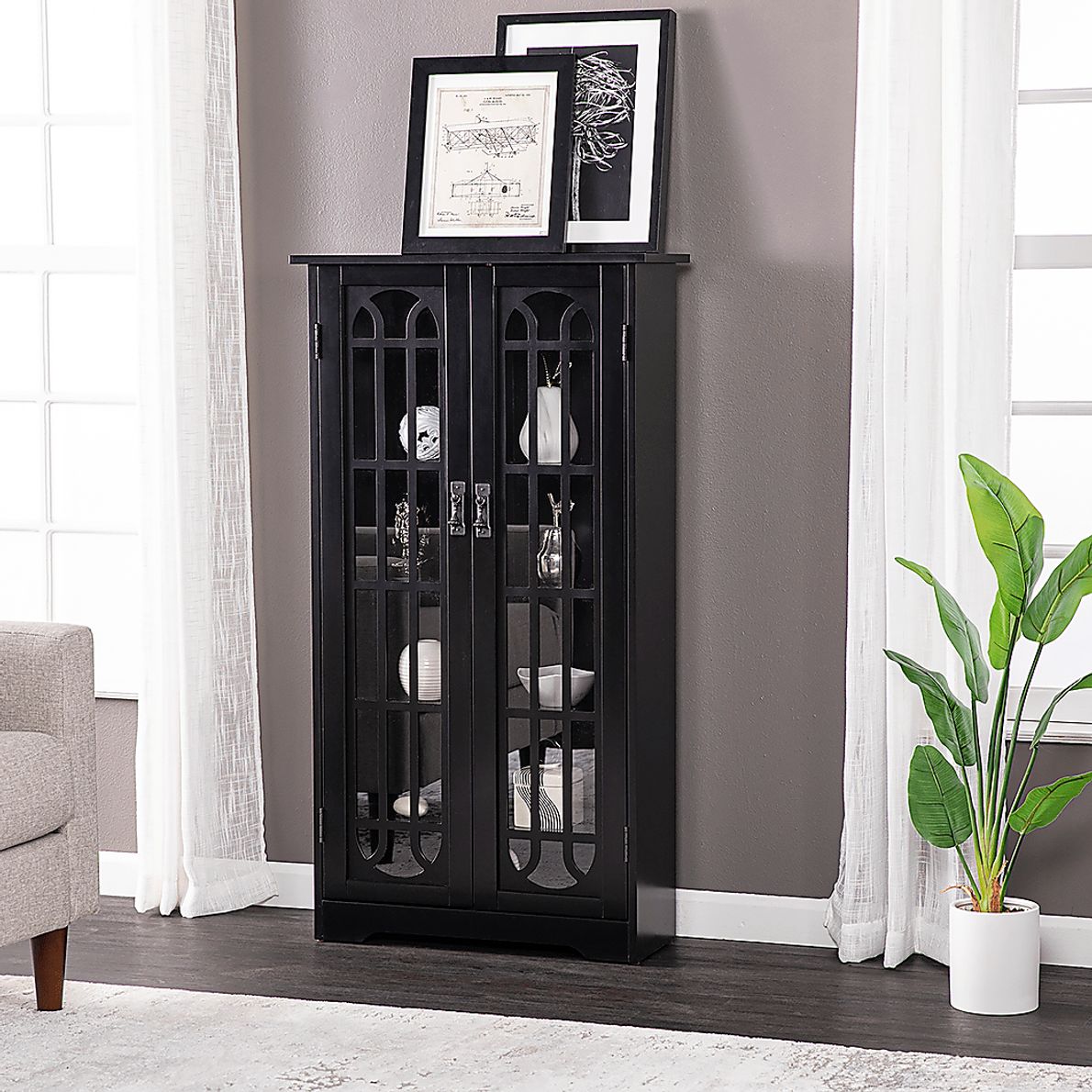 Laneham Black Curio Cabinet
