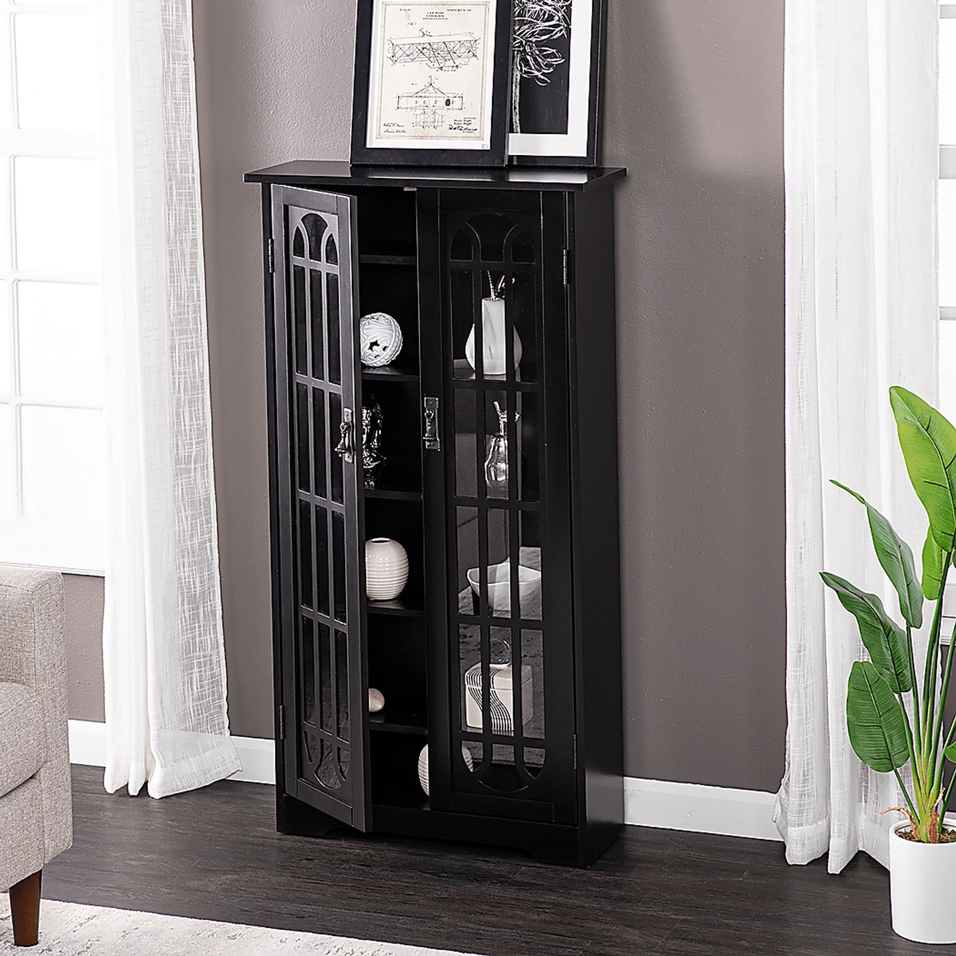 Laneham Black Curio Cabinet - Image 7