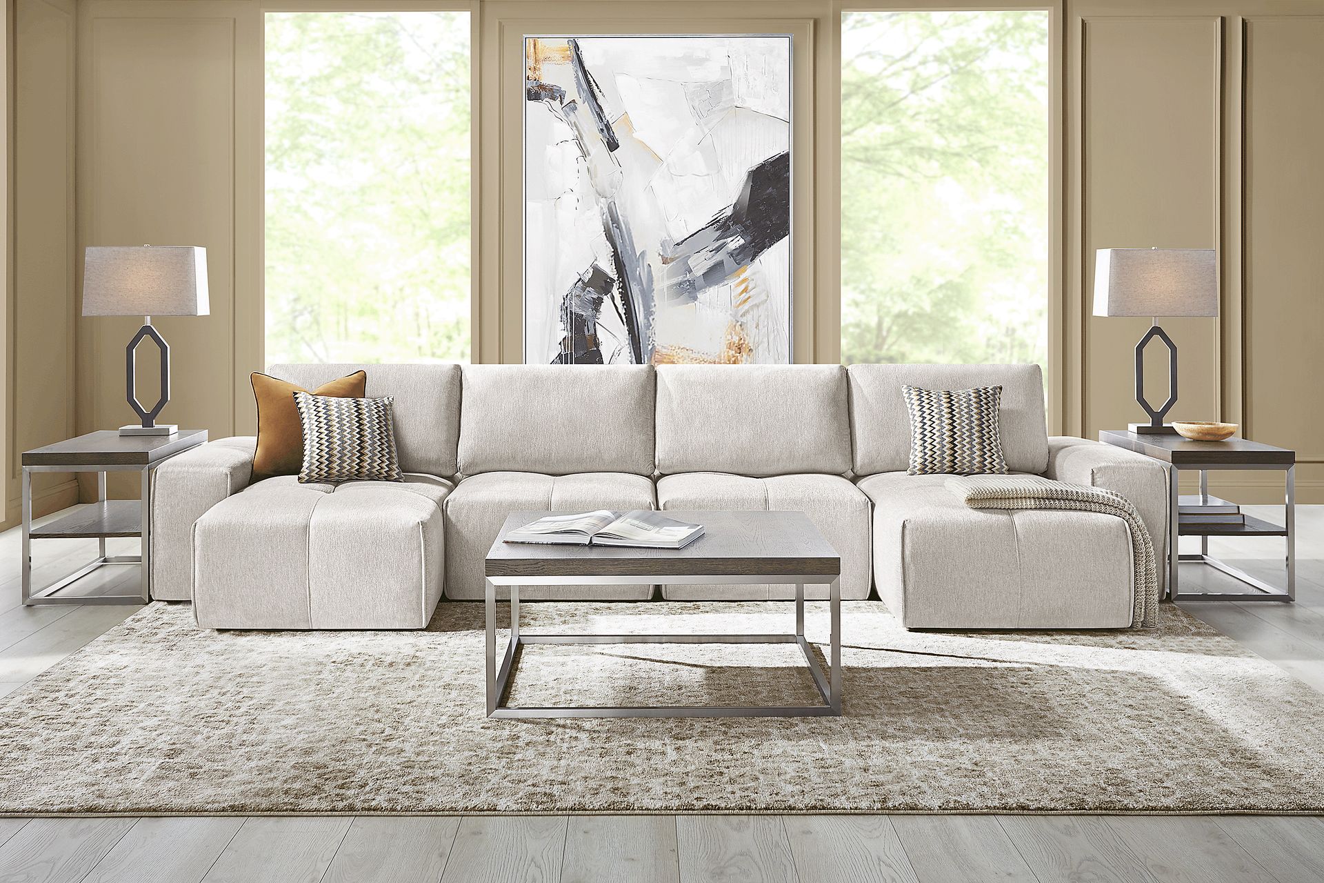 Laney Beige 4 Pc Sectional - Image 2