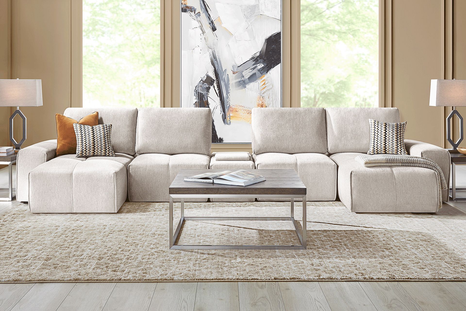 Laney Beige 5 Pc Sectional - Image 2