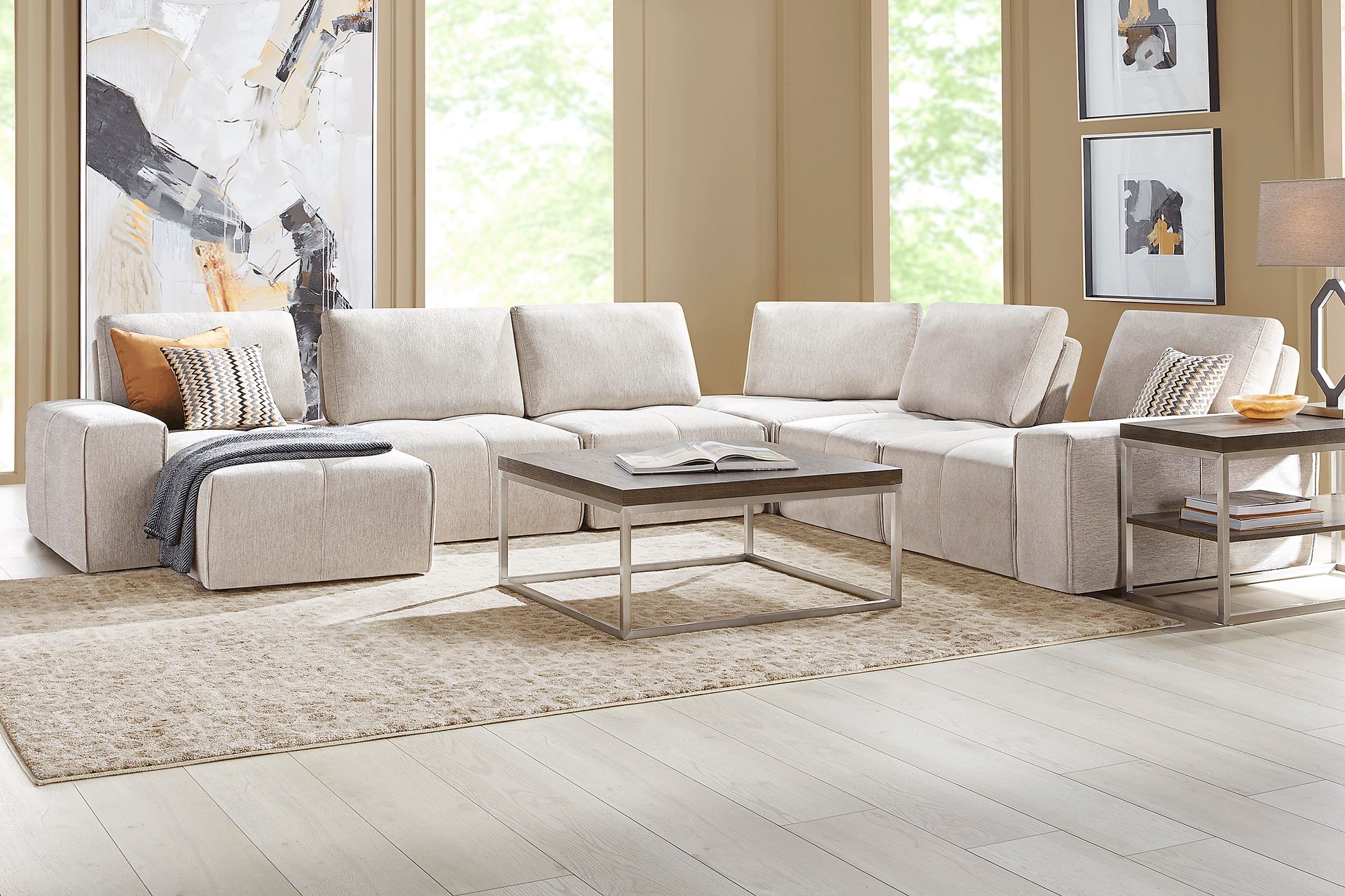 Laney Beige 6 Pc Sectional - Image 2