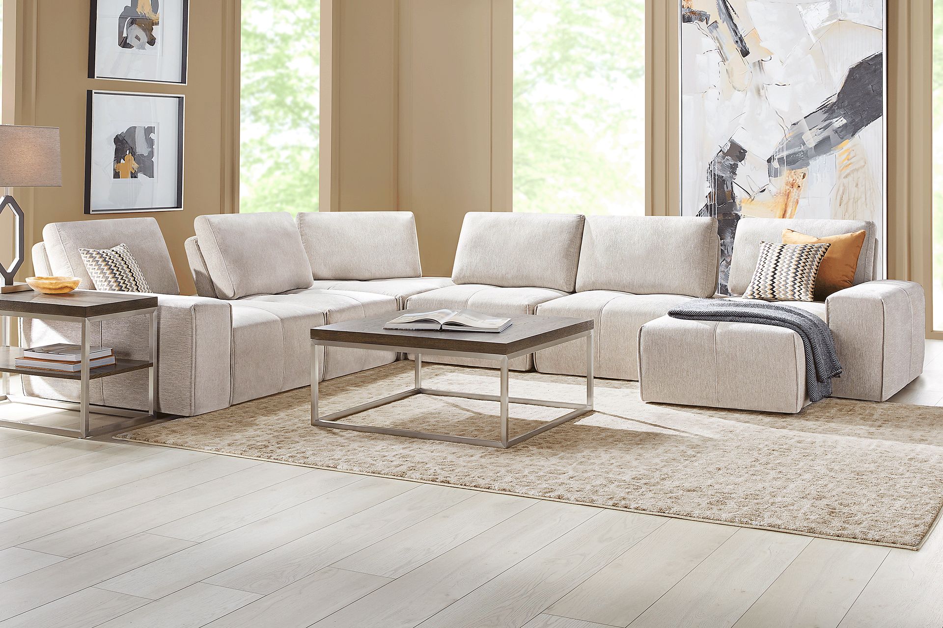 Laney Beige 6 Pc Sectional - Image 2