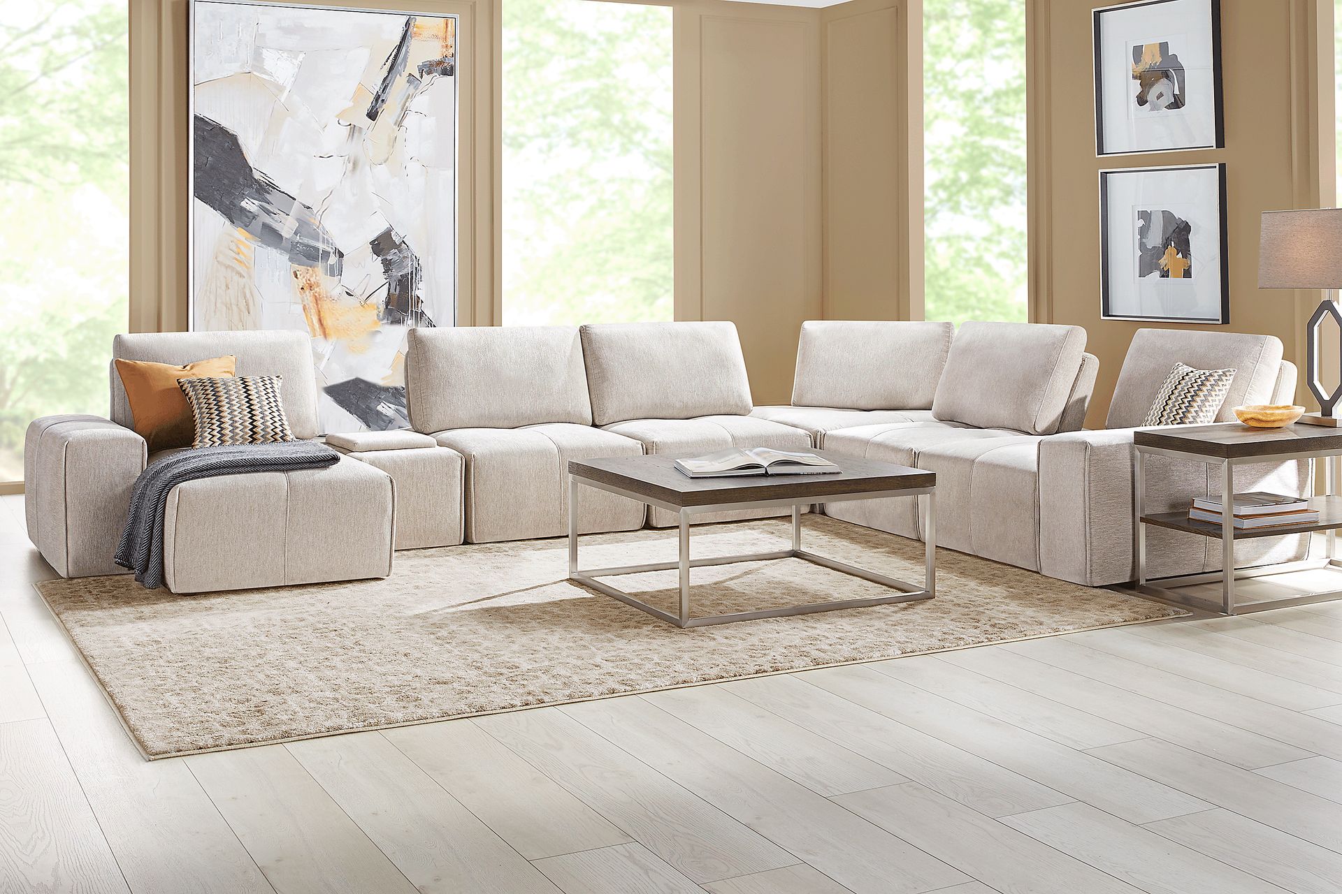 Laney Beige 7 Pc Sectional - Image 2