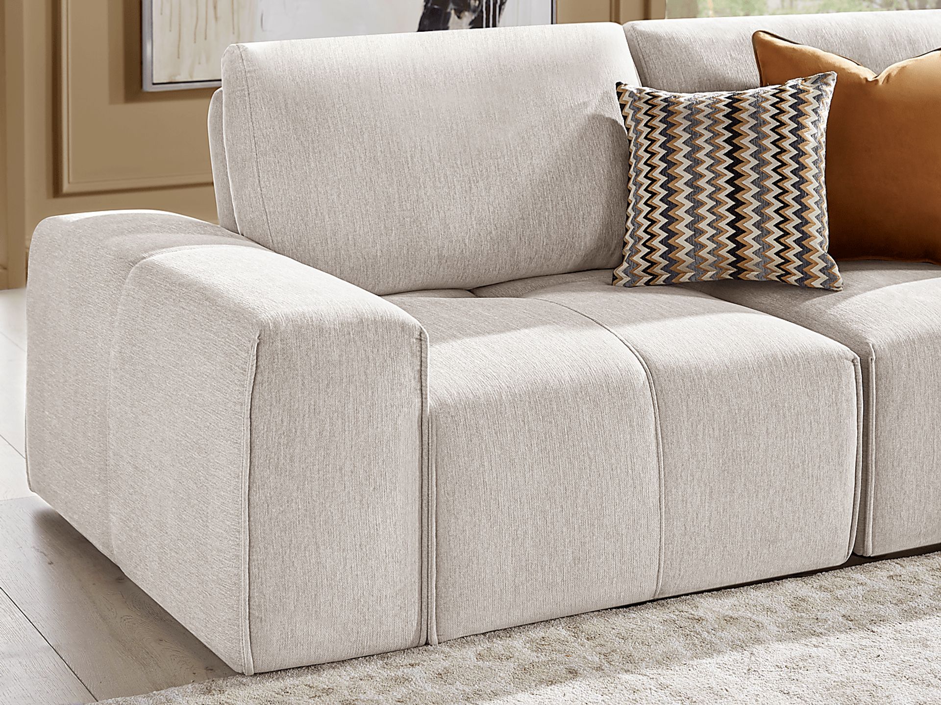 Laney Beige 3 Pc Sectional - Image 5