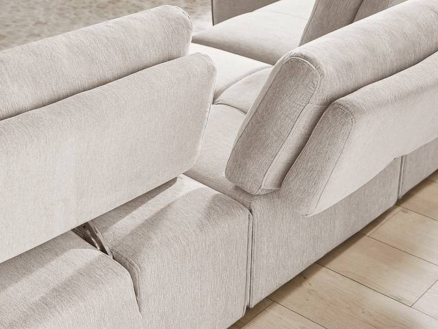 Laney Beige 6 Pc Sectional Living Room - Thumbnail - Image 6