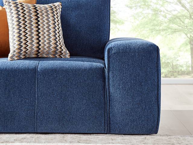 Laney Blue 6 Pc Sectional Living Room - Thumbnail - Image 6