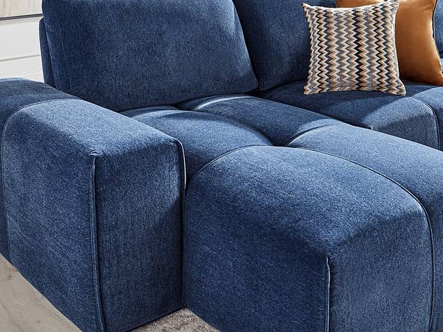 Laney Blue 6 Pc Sectional Living Room - Thumbnail - Image 7