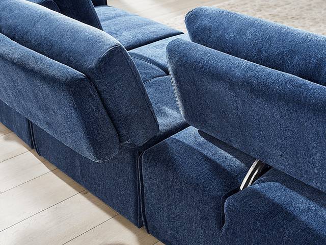 Laney Blue 6 Pc Sectional Living Room - Thumbnail - Image 8