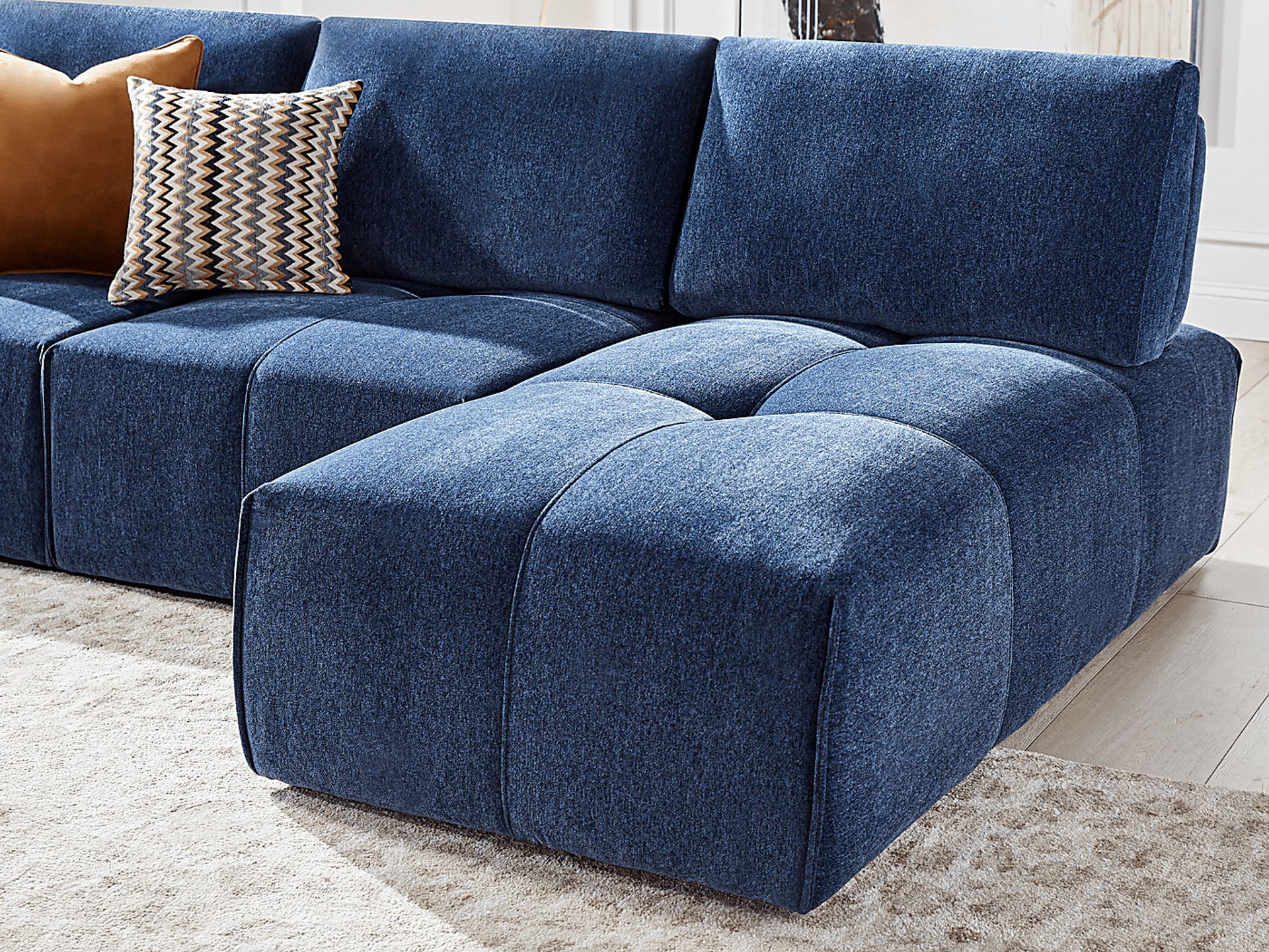 Laney Blue 3 Pc Sectional - Image 6
